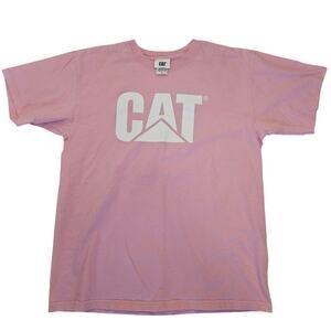Caterpillar Pink Short Sleeved T Shirt 100% Cotton Pre-Shrunk Size L